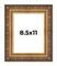 Photo Size Museum Gold Picture Frame - UV Acrylic, Foam Board Backing, Hanging Hardware